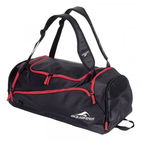 Sporttasche schwarz Kontrastreißverschlüsse rot