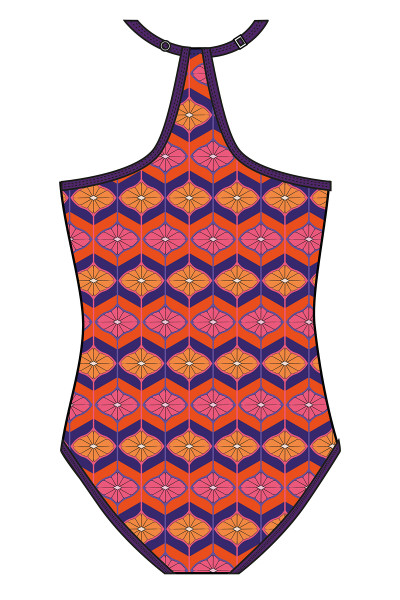 Mädchen Badeanzug vorne und hinten gefüttert