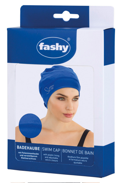 Stoffbadehaube mit Innenfolie und Strass