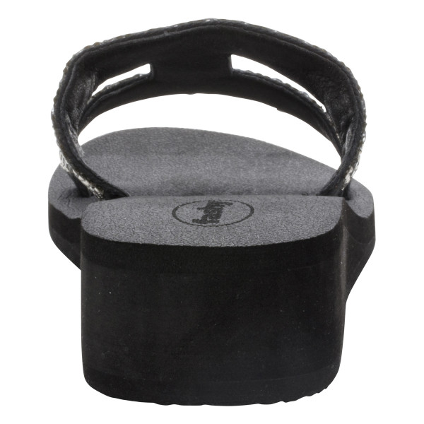 Pantolette Damen mit Absatz schwarz silber