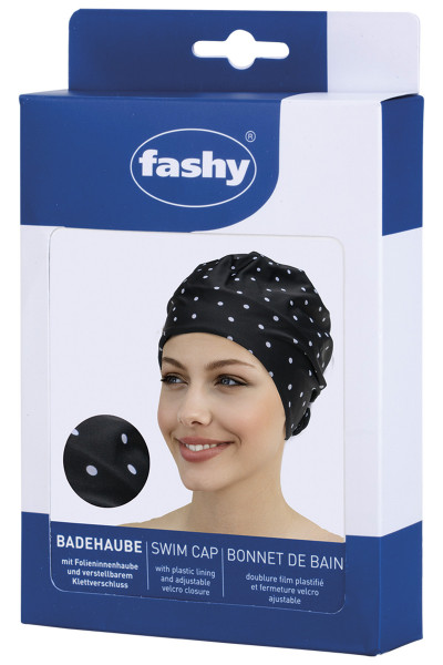 Stoffbadehaube mit verstellbarem Klettverschluss