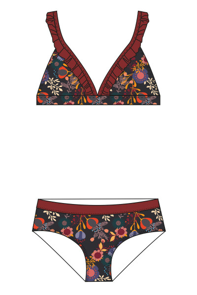 Mädchen Bikini vorne und hinten gefüttert