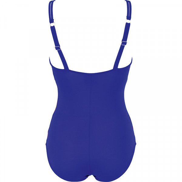 Damen Badeanzug Rückseite uni blau