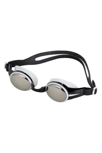 Schwimmbrille schwarz, silber verspiegelt