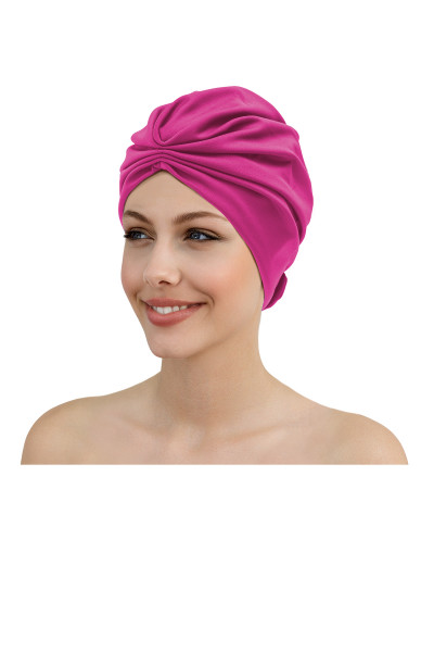 Stoffbadehaube in Turbanform mit Klettverschluss