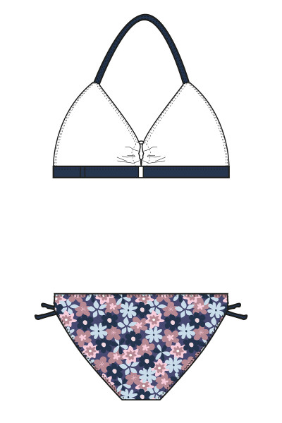 Mädchen Bikini vorne und hinten gefüttert