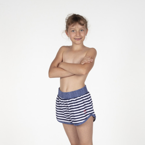 Shorts Mädchen gestreift blau