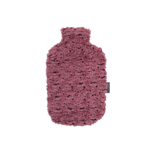 Wärmflasche 2,0 l mit Flauschbezug und Rosendesign