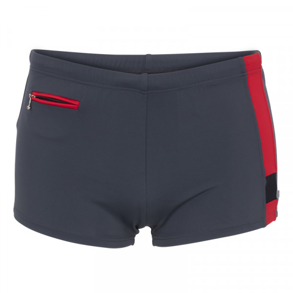 Badeshorts Herren grau/rot