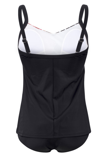 Tankini Damen Rückseite uni schwarz