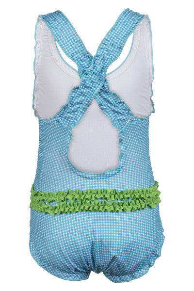 Badeanzug Mädchen Vichykaro türkis