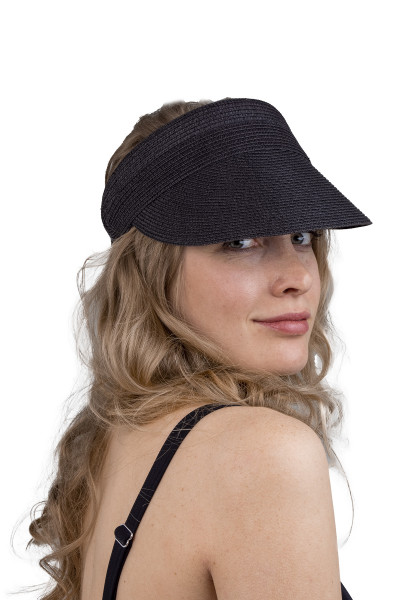 Stroh Sonnenschild schwarz verstellbar