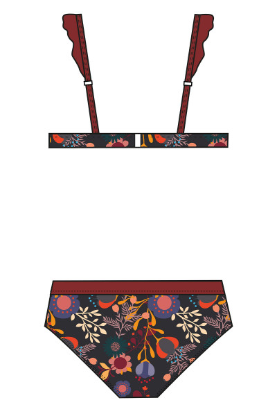 Mädchen Bikini vorne und hinten gefüttert