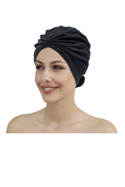 Stoffbadehaube in Turbanform mit Klettverschluss