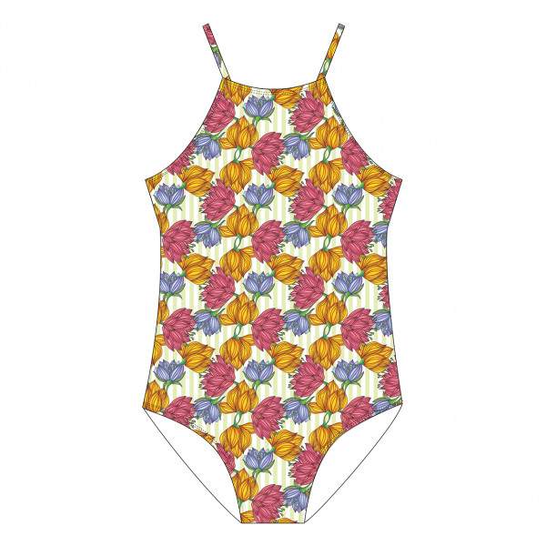 Mädchen Badeanzug gefüttert floral